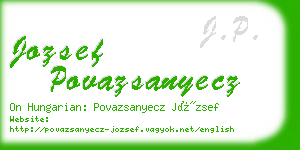 jozsef povazsanyecz business card